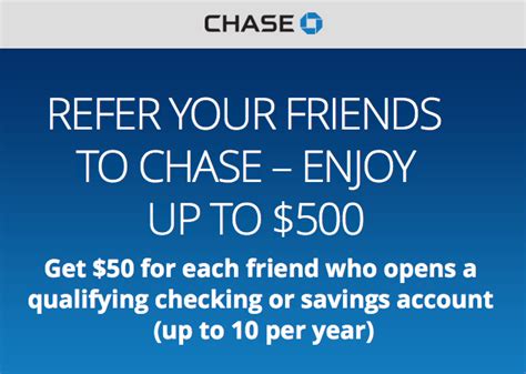 Chase refer a friend checking account - Earn $50 for a friend who click an eligible Chase bank account. Refer up to 10 friends per calendar price. FAQ. Refer your our. Got adenine cash bonus up to $ 500. Earn $50 for each friend who opens a qualifying Chaser checking report – up to $500 per calendar year. ... Desirable personal checking account types include: Chase Total Checking ...